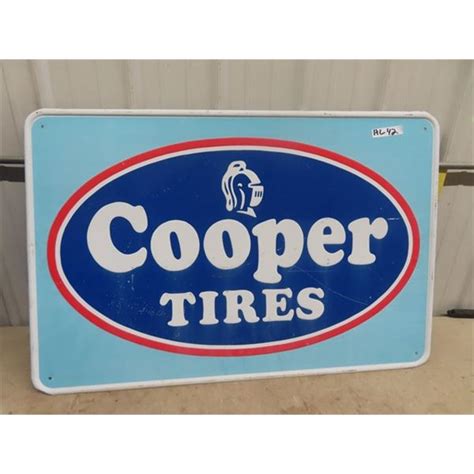 Metal Embossed Cooper Tires Sign 30 X 45