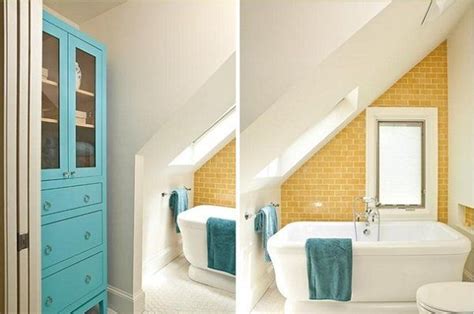 Making a small bath that doesn't feel small at all. 22 slope ceiling bathroom ideas and beautiful designs | Bathroom ceiling, Sloped ceiling ...