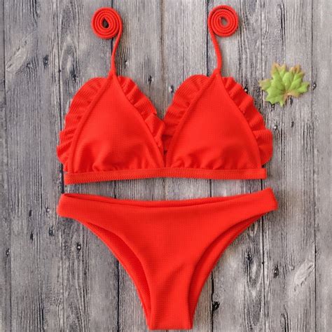 Women Bandage Bikini Set 2017 New Solid Beach Wear Sexy Swimsuit