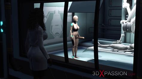 Sexy Sci Fi Female Android Plays With An Alien In The Surgery Room In