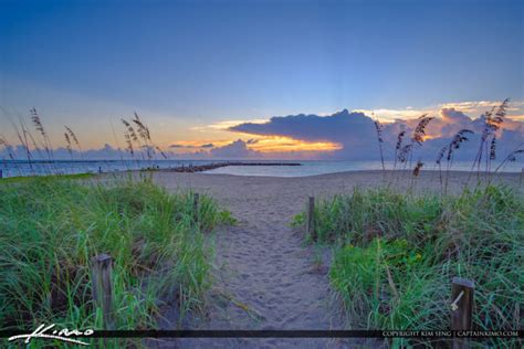 Fort Pierce Florida Inlet Jetty Park Sunrise Royal Stock Photo