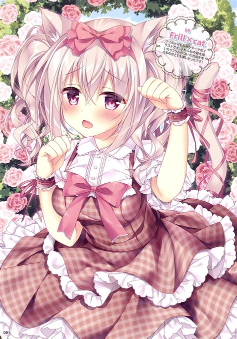 Cute Anime Girl Blonde Dress Rabbit Animal Ears Loli Pink Dress
