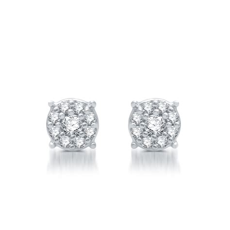 Sterling Silver Cttw Diamond Stud Earring Walmart Com