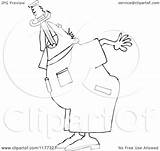 Sword Swallowing Worker Practicing Outlined Man Djart Clipart Royalty Cartoon Vector 2021 sketch template