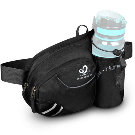 Waterfly Hiking Waist Bag Fanny Pack With Water Bottle Holder For Men