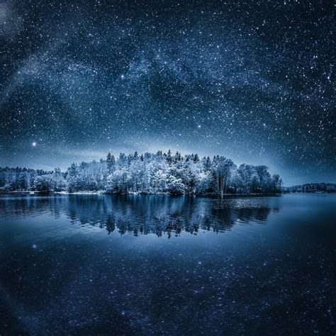 Wallpaper Landscape Night Galaxy Nature Reflection Sky Winter