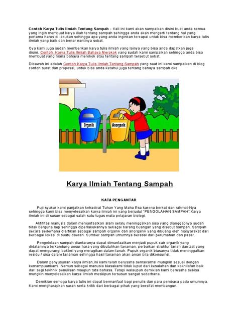 Contoh Karya Tulis Ilmiah Tentang Sampah Plastik Lautan Imagesee