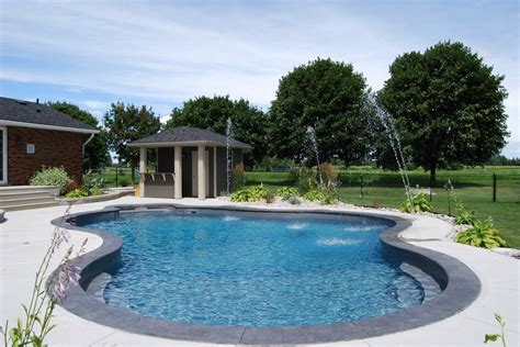 Inground pool features read more about inground pool features: Miami Inground Pool with Natural Grey Liner, Deck Jets ...