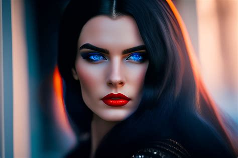 Lexica A Portrait Of A Beautiful Gothic White Girl Long Straight Raven Black Hair Stunning