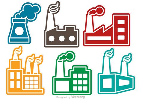 Colorful Factory Vector Icons Download Free Vector Art Stock