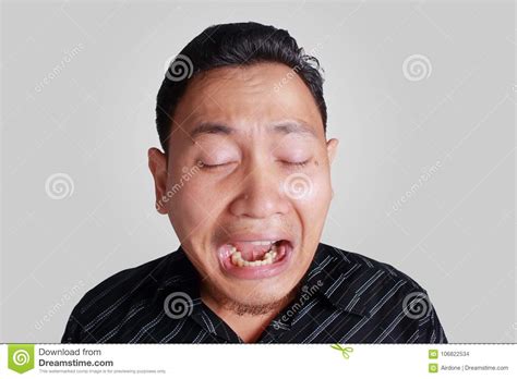 Funny Asian Man Crying Stock Photo Image Of Emotion 106822534