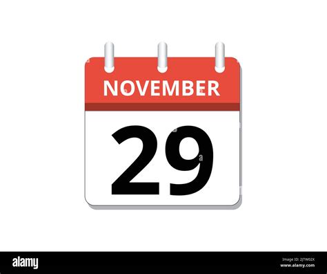 November 29th Calendar Icon Vector Concept Of Schedule Business And