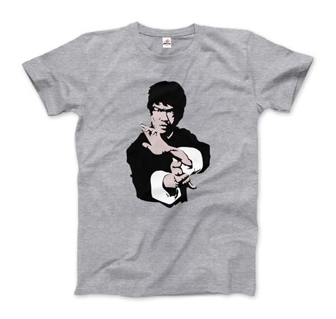 Bruce Lee Doing His Famous Kung Fu Pose T Shirt Women Heather Grey Small Bruce Lee
