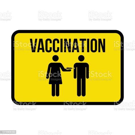Flu Jab Poster Icon Vector With Vaccine Injection Syringe Male And