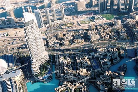 Aerial View Of Cityscape Dubai United Arab Emirates Stock Photo