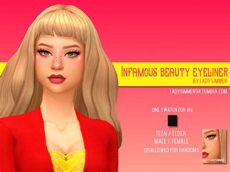 Ladysimmer94s Infamous Beauty Eyeliner Sims 4 Cc Makeup Hair Stayl