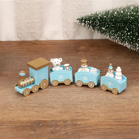 Wooden Christmas Train With Snowman Mini Train Decor For Christmas