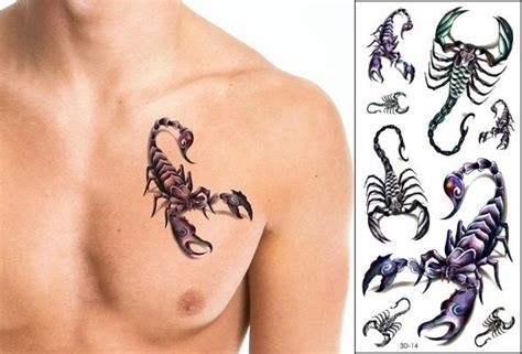 new cool scorpion king 3d flash temporary tattoo sticker temporary 3d large waterproof tattoos