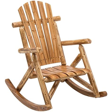 Antique Wood Outdoor Rocking Log Chair Wooden Porch Rustic Rocker