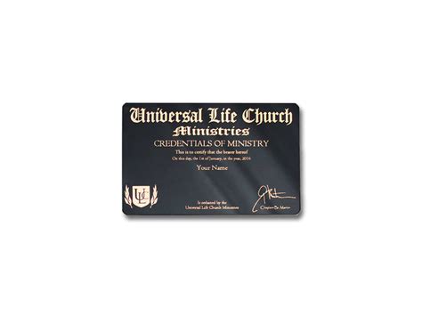 Ordination Wallet License Universal Life Church