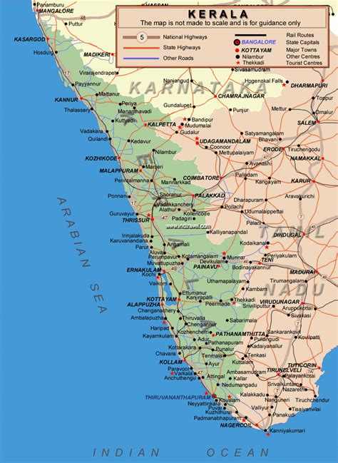 Railway Network Map Of Kerala Map Kerala India Map