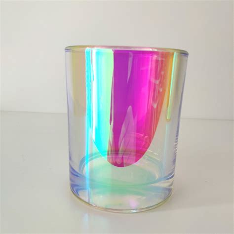 Iridescent Glass Candle Jar 12oz Wax Capacity Glass Candle Holder Glass Tumbler Shot Glass Red