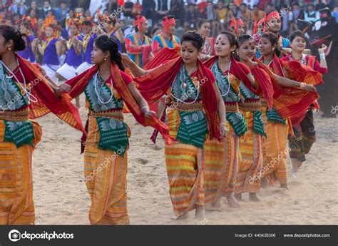 Traditional Naga Dance Being Performed Womenfolk Kisama Heritage