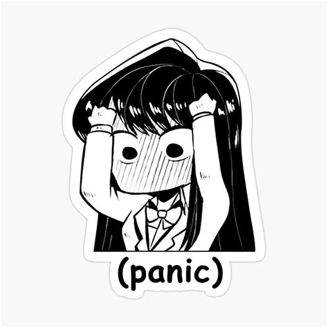 Manga Komi Komisan Panic Chibi Meme Sticker Redbubble Stickers