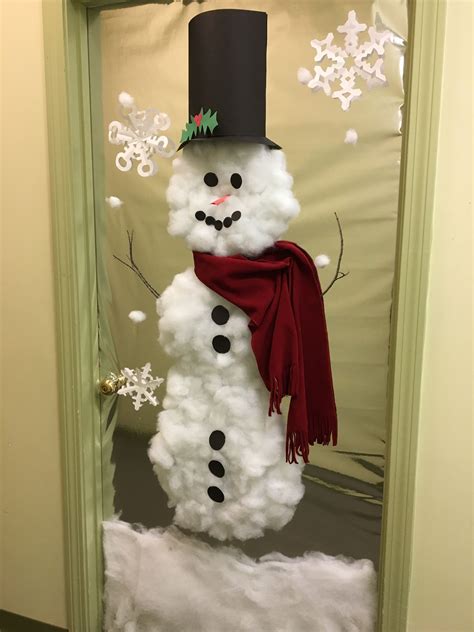 Snowman Door Snowman Door Snowman Decorations Christmas Door