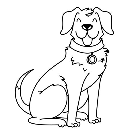 Premium Vector Hand Drawn Dog Outline Illustration