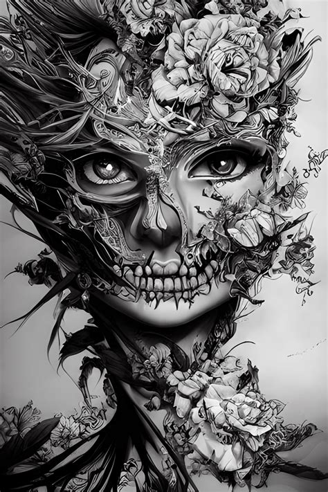 Anime Skull Graphic Hyperdetailed Beautiful Stunning Gorgeous