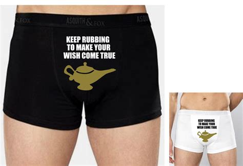 Funny Mens Underwear Boxer Shorts Boxers Lamp Rub Wish Genie Aladin Rude Fun Ebay