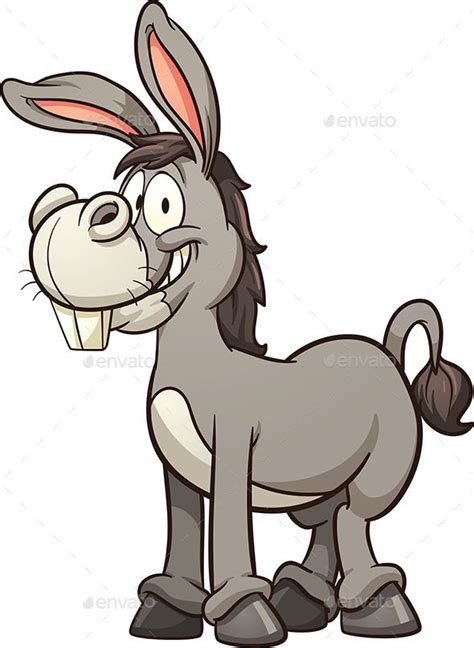 Cartoon Donkey Vector Clip Art Illustration With Simple Gradients All