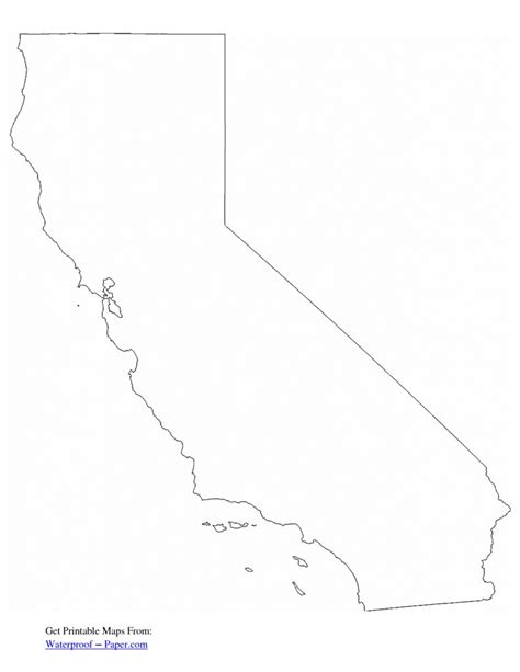 California Free State Printables Free Printable California Outline