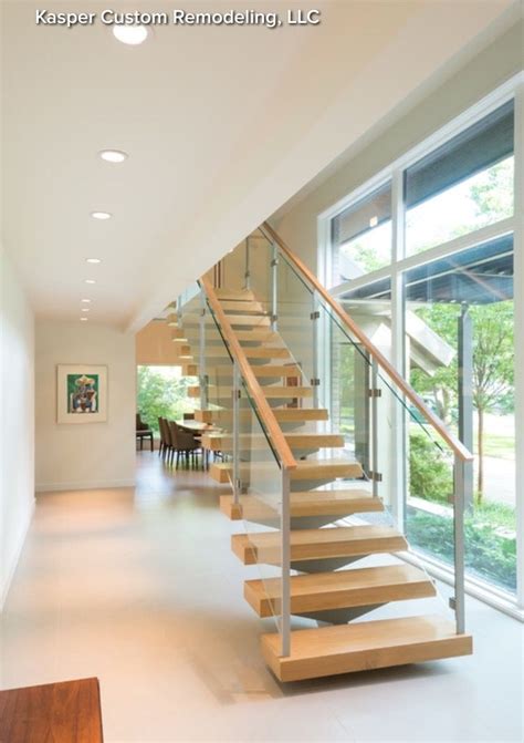 At arizona stairs we specialize in the custom stair design, stair building, stair remodeling and installation of custom rail systems throughout the gilbert, az and phoenix az metro areas. Delicious floating staircase on center beam | Modern stair ...