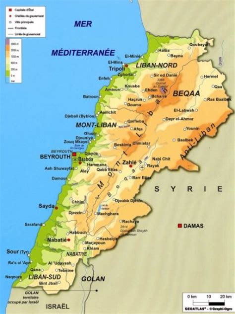 Carte Du Liban Plusieurs Cartes Du Pays Du Moyen Orient
