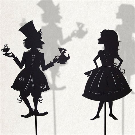 Alice And The Madhatter Laser Cut Shadow Puppets Shadow Puppets