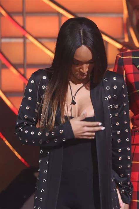Celebrity Big Brother S Malika Haqq Almost Exposes Boobs As Top Falls Down During Live