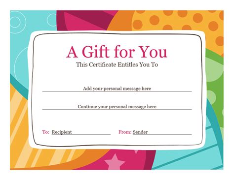 Birthdays usually happen one each year and are never complete till you send best wishes to the individual. Birthday Gift Certificate Template Word 2010 - Free ...