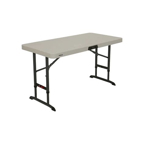 Lifetime 80387 4 Foot Adjustable Folding Table Almond Top