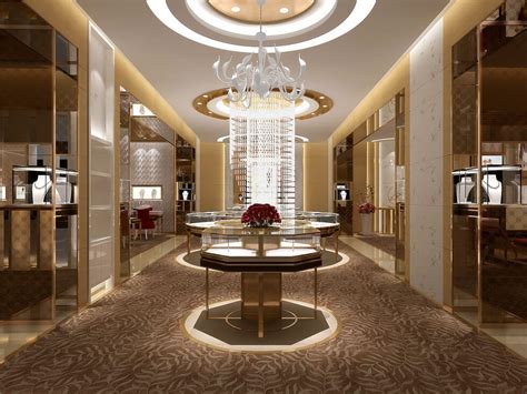 Luxury Retail Store Interior Design For Gold Jewelry And Diamond