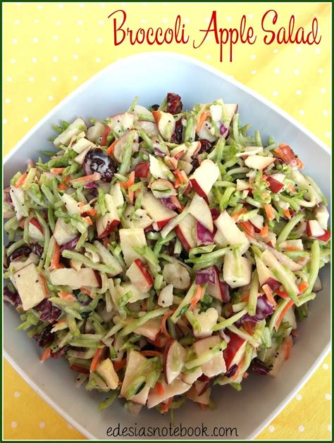 Carrots, apples, and broccoli, actual bacon, dried cranberries, and walnuts make for a real i typically make broccoli salad with a creamy greek yogurt dressing, but because i already knew i was p.s. Broccoli Apple Salad ~ Edesia's Notebook
