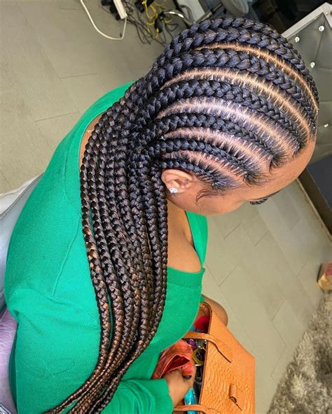 Straight Back Feed In Braids In 2021 Braided Hairstyles Box