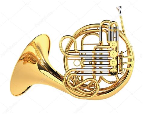 Double French Horn Isolated — Stock Photo © Denyshutter 37873555