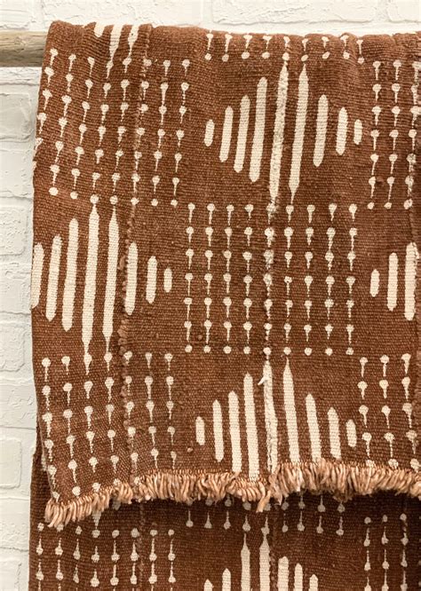 Mud Cloth Textile Authentic African Fabric Rust Color Mudcloth
