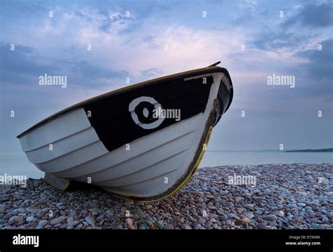 Rowing Boat On Beach Budleigh Salterton Devon Stock Photo Alamy