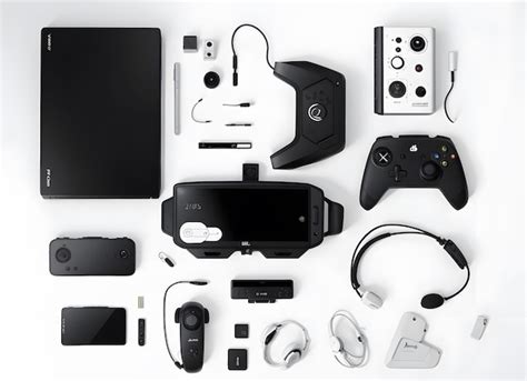 Premium Ai Image Knollingstyle Shot Of Video Game Gadgets On White