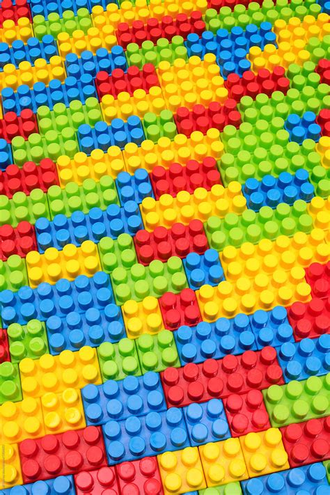 Colorful Plastic Building Blocks Background By Stocksy Contributor