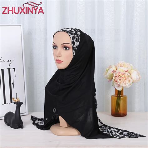 2017 New Muslim Hijab For Women Fashion Leopard Pattern Muslim Patchwork Hijab Pashmina Wrap