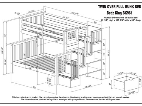 Bunk Beds Twin Full Stairway Dark Cherry Full Trundle 1218